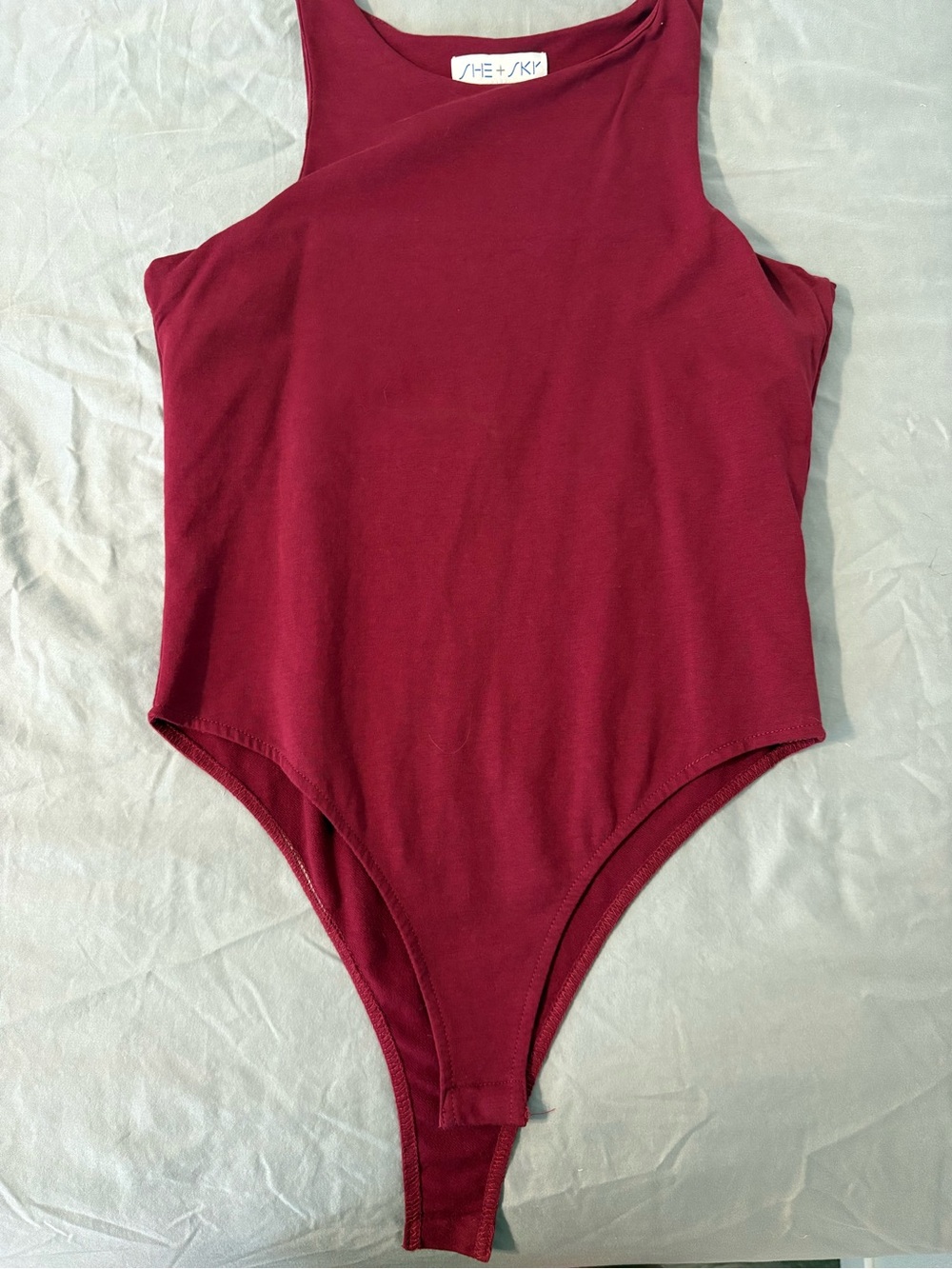 She + Sky Burgundy Sleeveless One-Piece